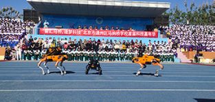 凌天携带四足机器狗、侦检无人机等高精尖装备走进校园，助力北京通州市马驹桥学校首届科技嘉年华